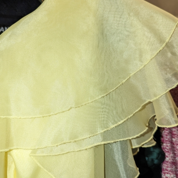 VINTAGE 1970's LONG Yellow Midi Dress - Picture 12 of 12